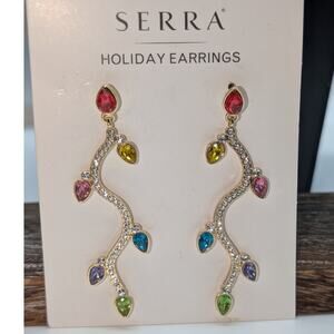Serra Multi-Color Bulb Light Rhinestone Dangle Drop Earrings NWT